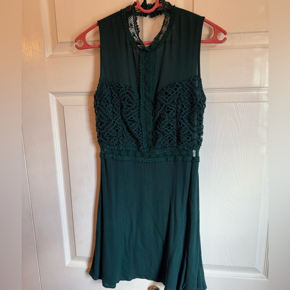 Elegant Green Lace Dress